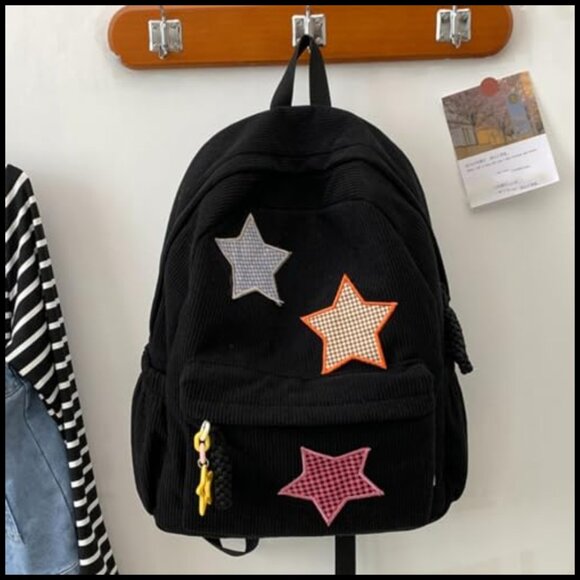 Corduroy Backpack Large Capacity Daypack Lightweight Casual Mori Style main image 4